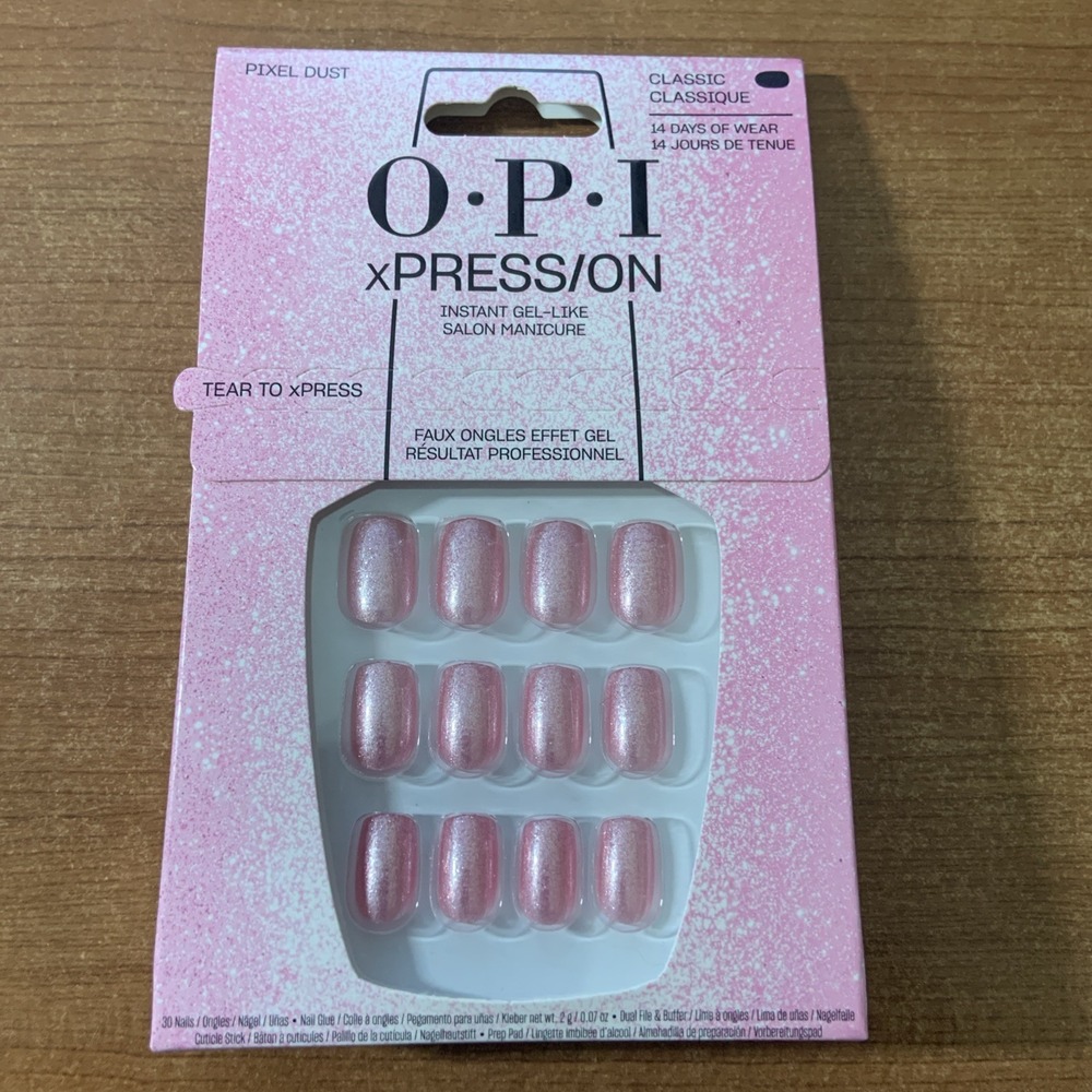 OPI xPRESS/ON Press-On Nails Pixel Dust Pink Short Classic New